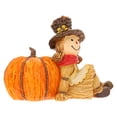 thumbnail image 1 of Shisuyan 1Pc Resin Scarecrow Pumpkin Decoration Chic Thanksgiving Decoration Party Decor, 1 of 8