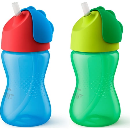 Philips Avent My Bendy Straw Cup, 10oz, 2pk, Blue/Green, SCF792/21