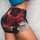 thumbnail image 4 of Balery Abstract Colorful Skull Art Pantalones cortos de entrenamiento estampados para mujer, sin costuras, ajustados, para gimnasio, yoga, correr, deportes, ejercicio activo, fitness.-X-Large, 4 of 8