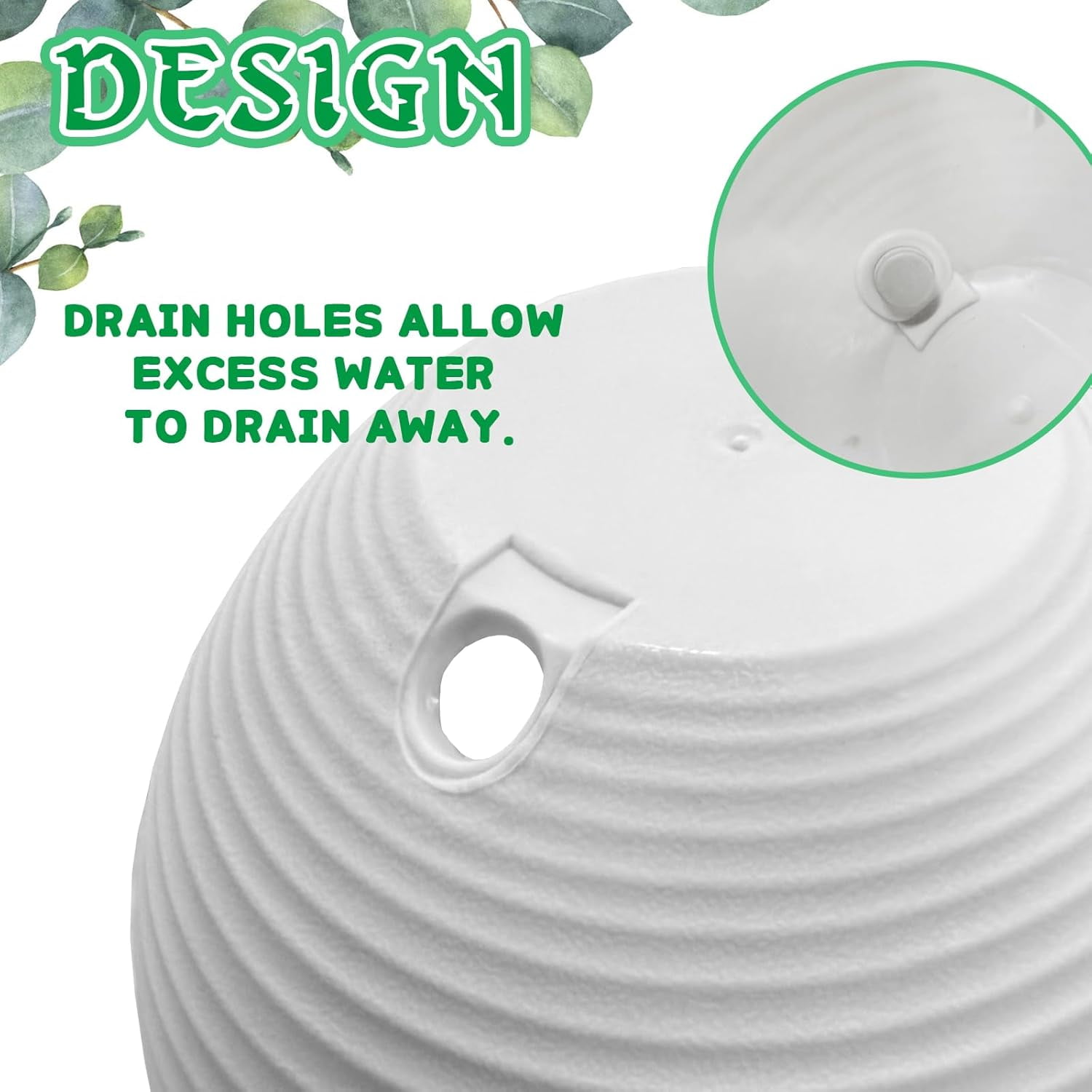 Plastic Self Watering Hanging Planters, Round Hanging Basket Planter with Drainer and Metal Chain, Garden Flower Plant Pot Container for Indoor Outdoor Plants