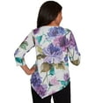 thumbnail image 2 of Alfred Dunner Womens Asymmetrical Watercolor Flower Top, 2 of 4