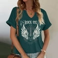 thumbnail image 2 of Women's Rock Band T Shirt Vintage Musical V-Neck Tees Country Music Short Sleeve Graphic Casual Fashion Tops, 2 of 4