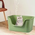 thumbnail image 1 of Cat Kitty Litter Pan Durable Cat Sandbox Open Top Pet Litter Tray Green, 1 of 10