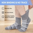 thumbnail image 6 of AMITOFO Bamboo Viscose Diabetic Socks for Men—Striped Non Binding Moisture Wicking Ankle Socks, Wide Open Top& Seamless Toe, 5 Pairs, 6 of 6