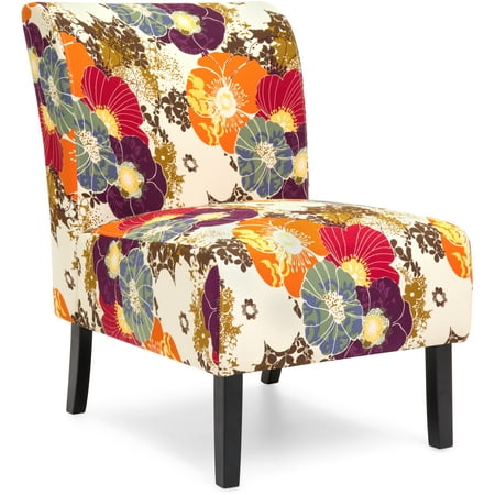 Malibu Upholstered Chair Best Choice Products Modern Contemporary Upholstered Armless Accent Chair (Floral/Multicolor) ()