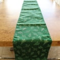 thumbnail image 2 of Brocade Table Runner Christmas Holiday Collection Glittery Trees Green, 2 of 3
