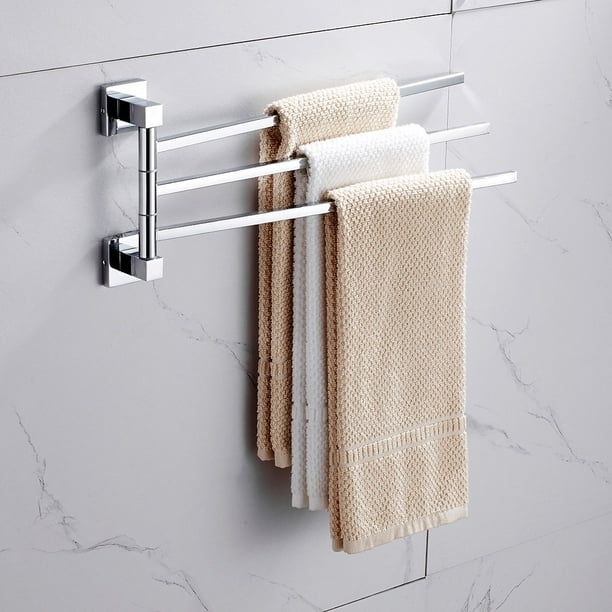 AMERTEER Swivel Towel Rail 2 Tier Stainless Steel Bathroom Towel Bars Holder Wall Mount Swing Out Towel Rack Hanger with Fixings Screw for Bath Kitchen Walmart