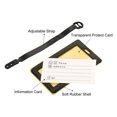 thumbnail image 4 of Equipaje Etiqueta, PVC Identificador Tarjeta Soporte Etiqueta, No Tu Bolsa Patrón Viaje Bolso Etiqueta con Ajustable Correa para Equipaje Maleta, Amarillo Paquete de 3, 4 of 5
