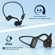 TOPVISION Open Ear Air Conduction Headphone, Wireless Bluetooth Earbuds 8H Playtimes Sports Earphones with Mic, Sweatproof Earbuds for Hiking, Cycling, Black