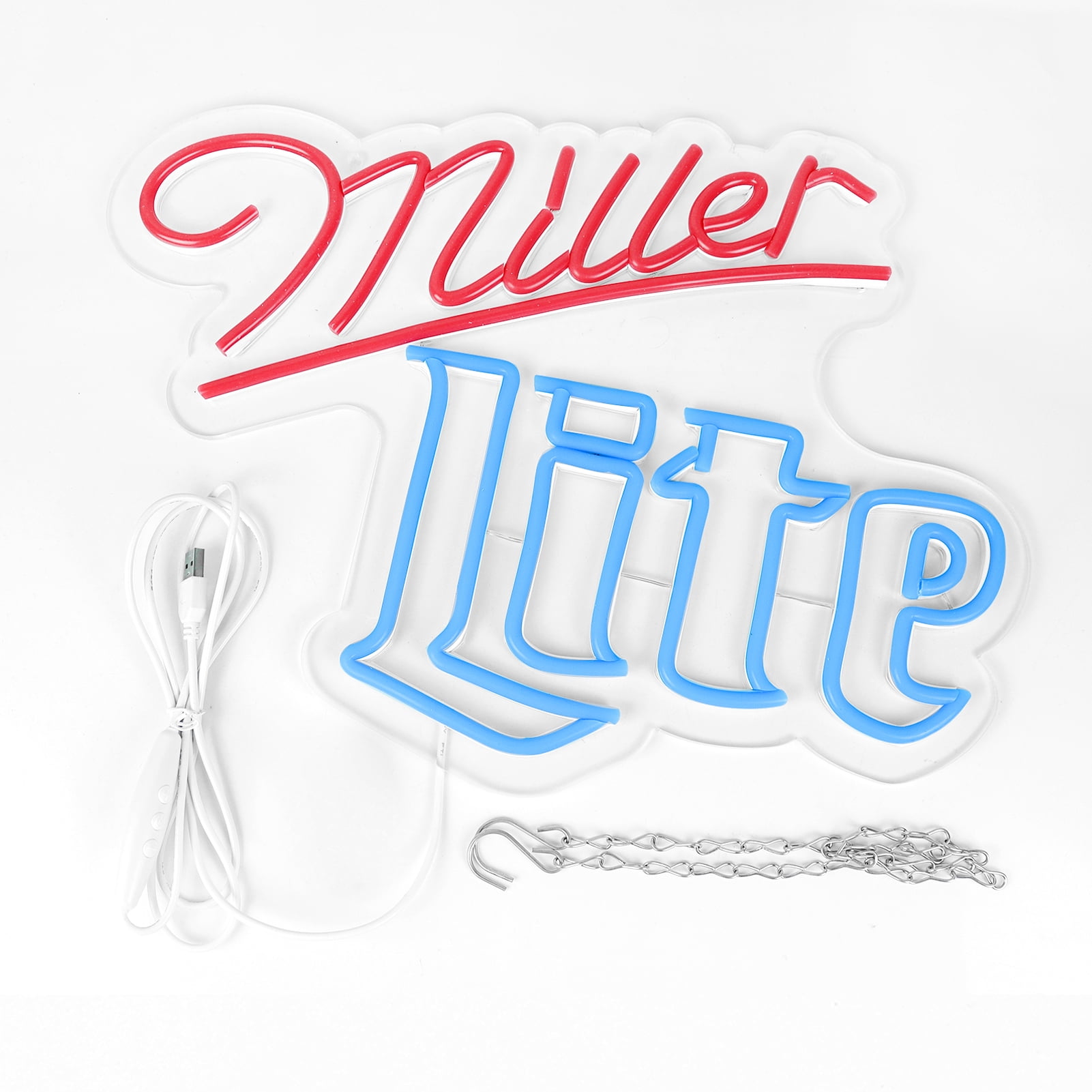 Retro Beer Style Neon Sign LED Red Blue Light USB Powered Wall Decor Lamp for Bar Home Party Decoration