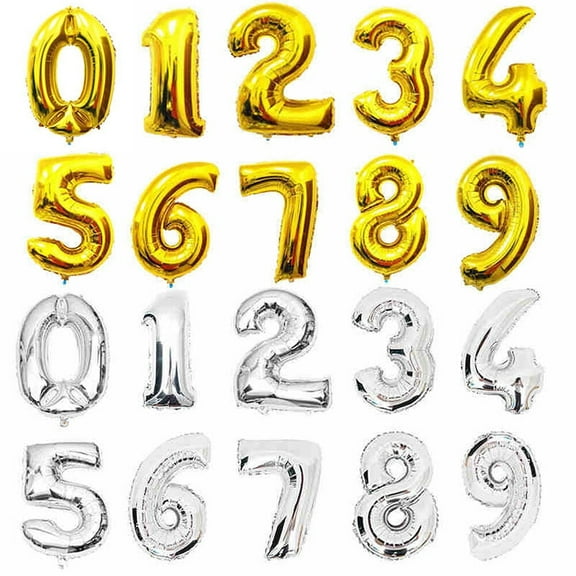 Magik Foil and Mylar Letter and Number Silver 40 in Balloons
