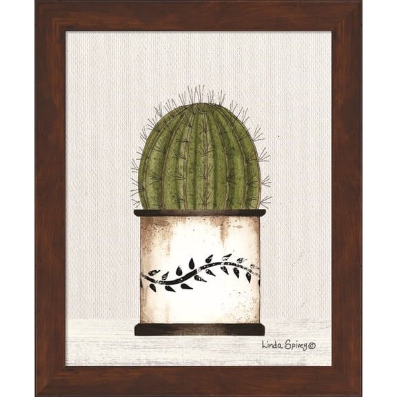 Great Art Now Round Cactus by Linda Spivey, Framed Wall Art, 14W x 17H