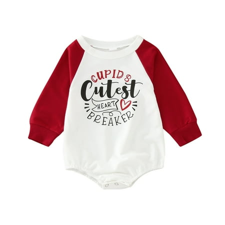 

Toddler Girls Bodysuits Letter Printed Valentine s Day Long Sleeve Pullover Daily Kids Children Clothes Cartoon Trendy Soft Cute Outwear Streetwear Spring Summer Rompers Jumpsuits