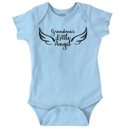 

Grandmas Little Angel Cute Grandchild Romper Boys or Girls Infant Baby Brisco Brands 12M