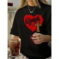thumbnail image 1 of Women'S Casual T-Shirt with Geometric Jesus Heart Print, Knit Fabric with Slight Stretch, Crew Neck, Short Sleeve, Regular Length, Fashionable & Comfortable Spring/Summer Top Tee For Adult, Men, Wome, 1 of 7