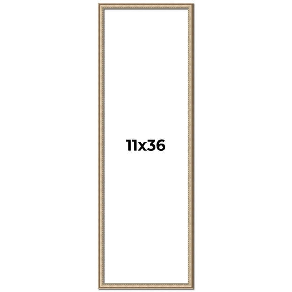 11x36 Frame Silver Real Wood Picture Frame Width 0.75 Inches | Interior Frame Depth 0.5 Inches |