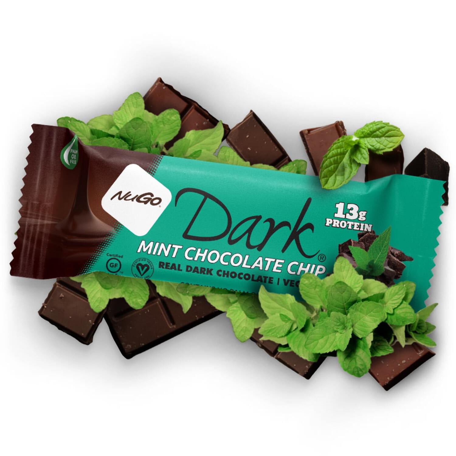 NuGo Dark Variety - Chocolate Pretzel 12 Bars & Mint Chocolate Chip 12 Bars, 12-13g Protein, Vegan, Gluten Free, Kosher Pareve, 24 Count