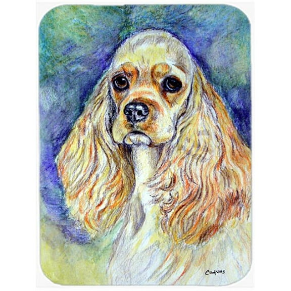 Carolines Treasures Blonde Tan Cocker Spaniel Glass Cutting Board - Large, 15 x 12 in.