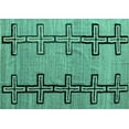thumbnail image 1 of Ahgly Company Indoor Rectangle Abstract Turquoise Blue Modern Area Rugs, 2' x 4', 1 of 4