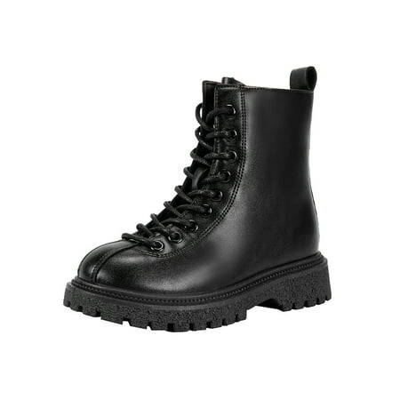 

Avamo Kids Lightweight Fashion Booties Plush Lining Boot School Zip Up Ankle Boots Black 10C
