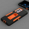 thumbnail image 6 of ELEHOLD Kickstand Rugged Case of Samsung Galaxy A53 5G 6.5 inch,Made of Hard PC Plastic + Flexible TPU,with Shockproof Dustproof Lens Protection Folding Hidden Form Bracket Case,Black/Orange, 6 of 7