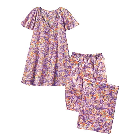 

Satin Pajamas Lilac Print 1 X-large