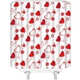 thumbnail image 3 of Valentine''s Day Shower Curtain Red Love Heart Lip Print Romantic Sweet Couple Holiday Fabric Bathroom Decor Curtains with Hooks,Red White, 3 of 5