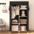 thumbnail image 2 of Portable Closet Wardrobe Closet for Hanging Clothes with 6 Storage Shelves, 1 Hanging Rod and 4 Pockets, Free Standing Closet Clothes Organizer for Bedroom, Sturdy and Easy Assemble, 2 of 8