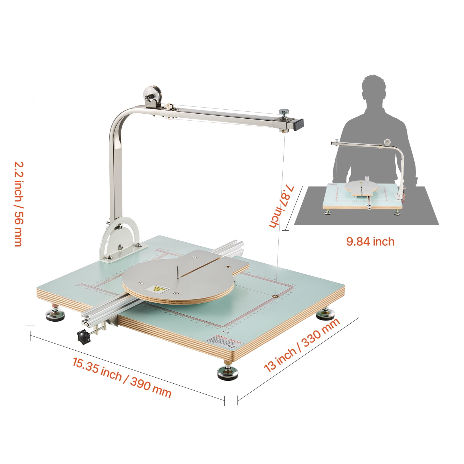 VEVOR Hot Wire Foam Cutter, 58W Electric Styrofoam Cutter with Variable Temperature Control, Portable Tabletop Cutting Tool with 10.24" Max. Cutting Thickness for Foam, KT Board, Low-Density Sponge
