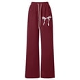 thumbnail image 4 of Girls Softball Pants Black Girls Baggy Sweatpants Teen Trendy Wide Leg Y2k Bow Sweatpants Elastic Waist Drawstring Comfort Sweat Pants, 4 of 4