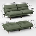 thumbnail image 7 of Homall Futon sofa, Two Seat Adjustable Sofa, Corduroy Fabric, Upholstered Sofa, Sofa Changeable into Bed, Leisure Reading and Games, Green, 7 of 7