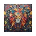 thumbnail image 5 of Lion Leaves Colorful Wall Clock Square Silent Non Ticking Battery Operated Clock for Home Bathroom Kitchen Bedroom Living Room, 5 of 8