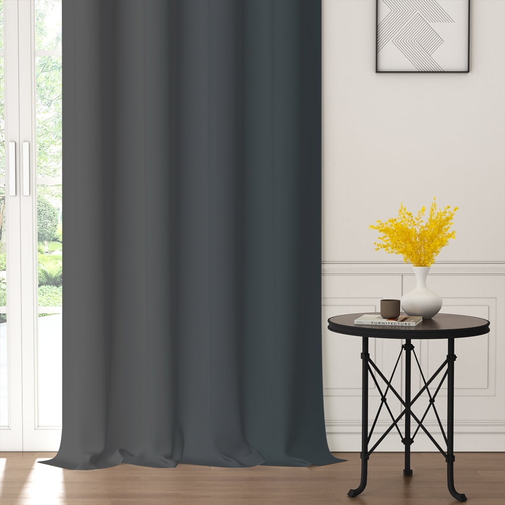 Lfeey Blackout Curtains, Thermal Insulated Privacy Drapes for Living Room Window, Black Gray, 52x63 inch, 2 Panels