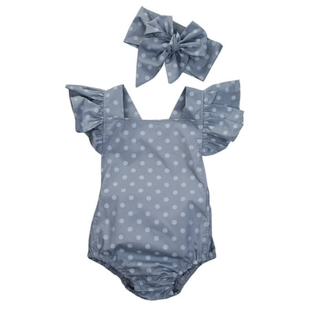 

Baby Girls Kid Lace Romper Backless Sunsuit Ruffle Sleeve Dress