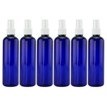 Cornucopia Brands 8oz Blue PLASTIC Spray Bottles w/ White Fine Mist Atomizers (6-Pack); for DIY Home Cleaning, Aromatherapy, Beauty Care
