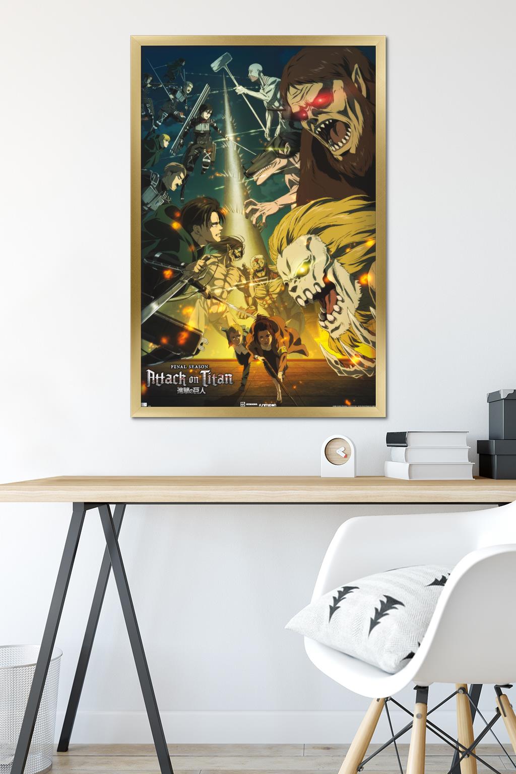 Attack on Titan: Season 4 - Key Visual 3 Wall Poster, 22.375" x 34" Framed