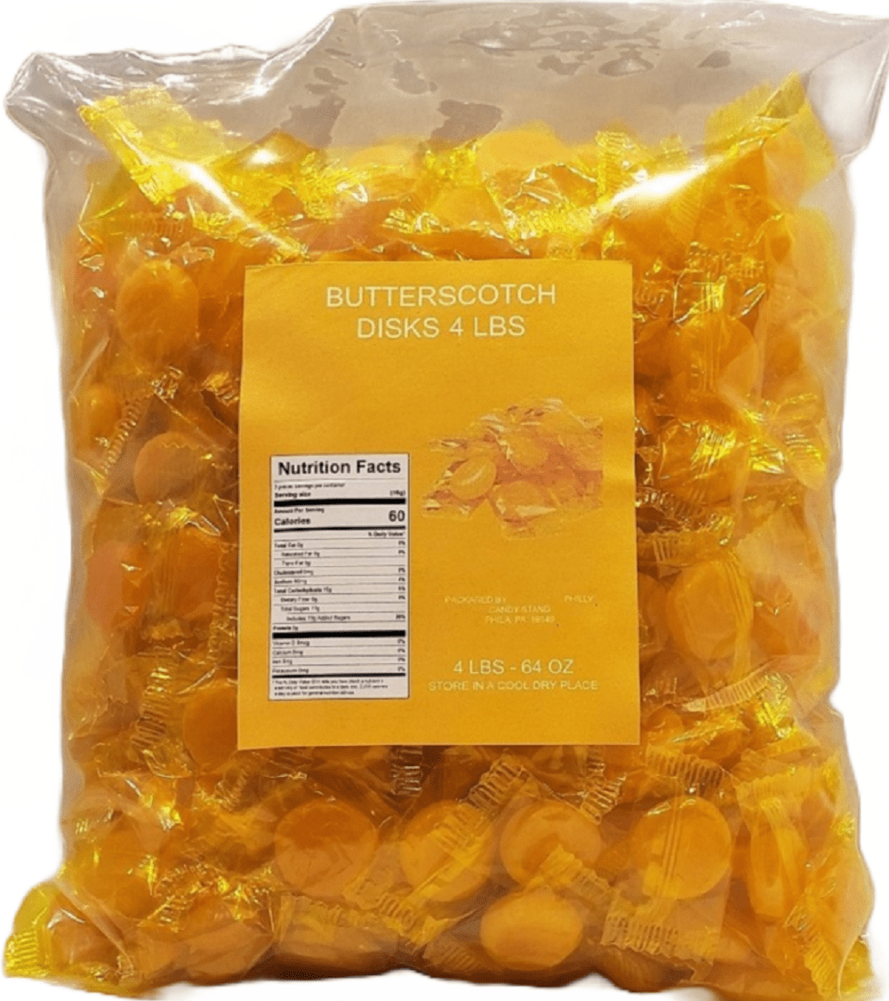 Molly's Butterscotch Hard Candy Individually Wrapped Candies Bulk Candy 4 POUNDS