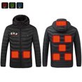 thumbnail image 5 of Cadancy Heated Jacket Men Women 8 Heating Zones USB Rechargeable Washable Detachable Hood Jackets Zip Up Long Sleeve Print Winter Warm Coats Snow Outdoor Thermal Coat Unisex, 5 of 8