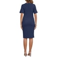thumbnail image 3 of INSPIRE CHIC Women's Work Maternity Dresses Semi Formal Short Sleeves V-Neck Front Pleated Office Pregnancy Business Dress XL Blue, 3 of 6