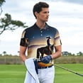 thumbnail image 3 of Rateoe Azure Sky Western Desert Cowboy Pattern Men's Short Sleeve Polo Shirts, Golf Polo Shirts Short Sleeve Performance Moisture Wicking Dry-Medium, 3 of 6