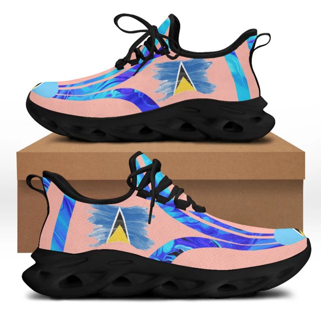 Zapatos planos con cordones y estampado de Santa Lucía para mujer, de verano, de malla transpirable, personalizados, nacionales, para pisos ligeros.