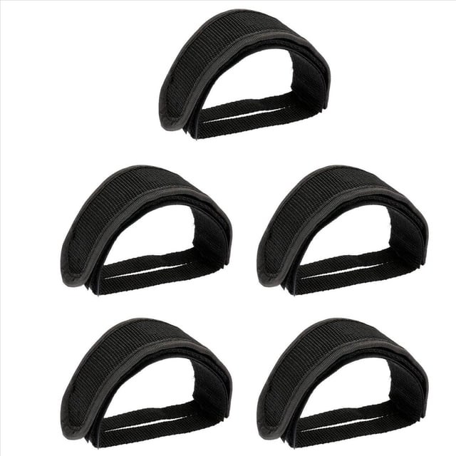 5X Correas Adhesivas Dobles Antideslizante de Bicicleta Bicicleta Bmx Fixie Engranaje Fijo Soldado Cinturón Correa de Clip del Pie de Pedal Negro