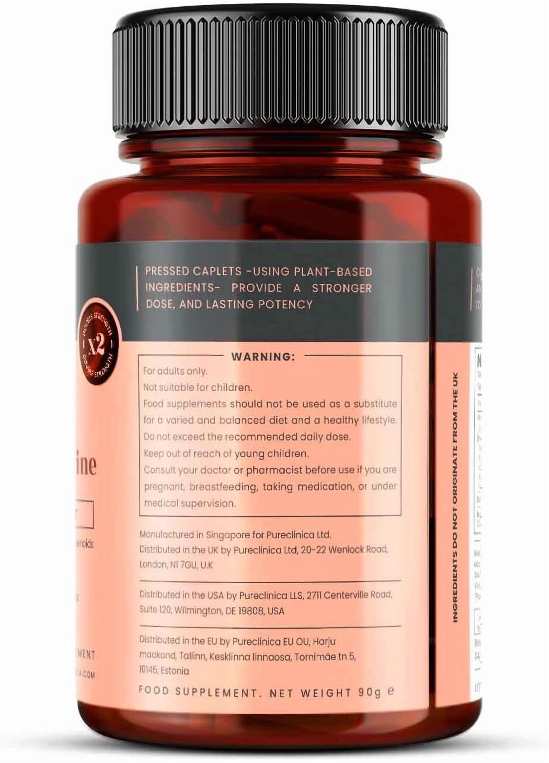 Pureclinica Double Strength Reishi Mushroom 5000mg – 90 Caplets (3-Month Supply) – with Vitamin D3, Zinc & Piperine – 100% Fruiting Body Extract – No Mycelium or Fillers