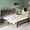 Rustic Grey, variant on VanAcc King Size Bed Frame with 2-Tier Storage Headboard and Charging Station, Rustic Brown
