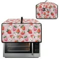 thumbnail image 2 of Renewold Toaster Oven Dust Cover Linen-Look Polyester Washable Convection Oven Air Fryer Small Appliance Protection Case Kitchen Accessories, 22.5 x 18.5 x 13 Inches, Strawberry Flower Pink, 2 of 7