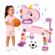 JoyStone Toddler Basketball Hoop, 4-in-1 Adjustable Basketball Goal with Music and Ring Toss, Kids… — $39.98 (43% off)