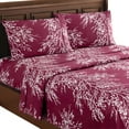 thumbnail image 2 of Collections Etc 4-Piece Foliage Bed Sheets and Pillowcases Set | Graceful Branch Design | Fitted Sheet, Flat Sheet, Pillowcases | Machine Wash, Polyester, 2 of 5