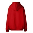 thumbnail image 4 of Qwertyu Women's Oversized Zip Up Hoodie Lightweight Thin Long Sleeve Hooded Sweatshirt with Pockets Red 2XL, 4 of 8