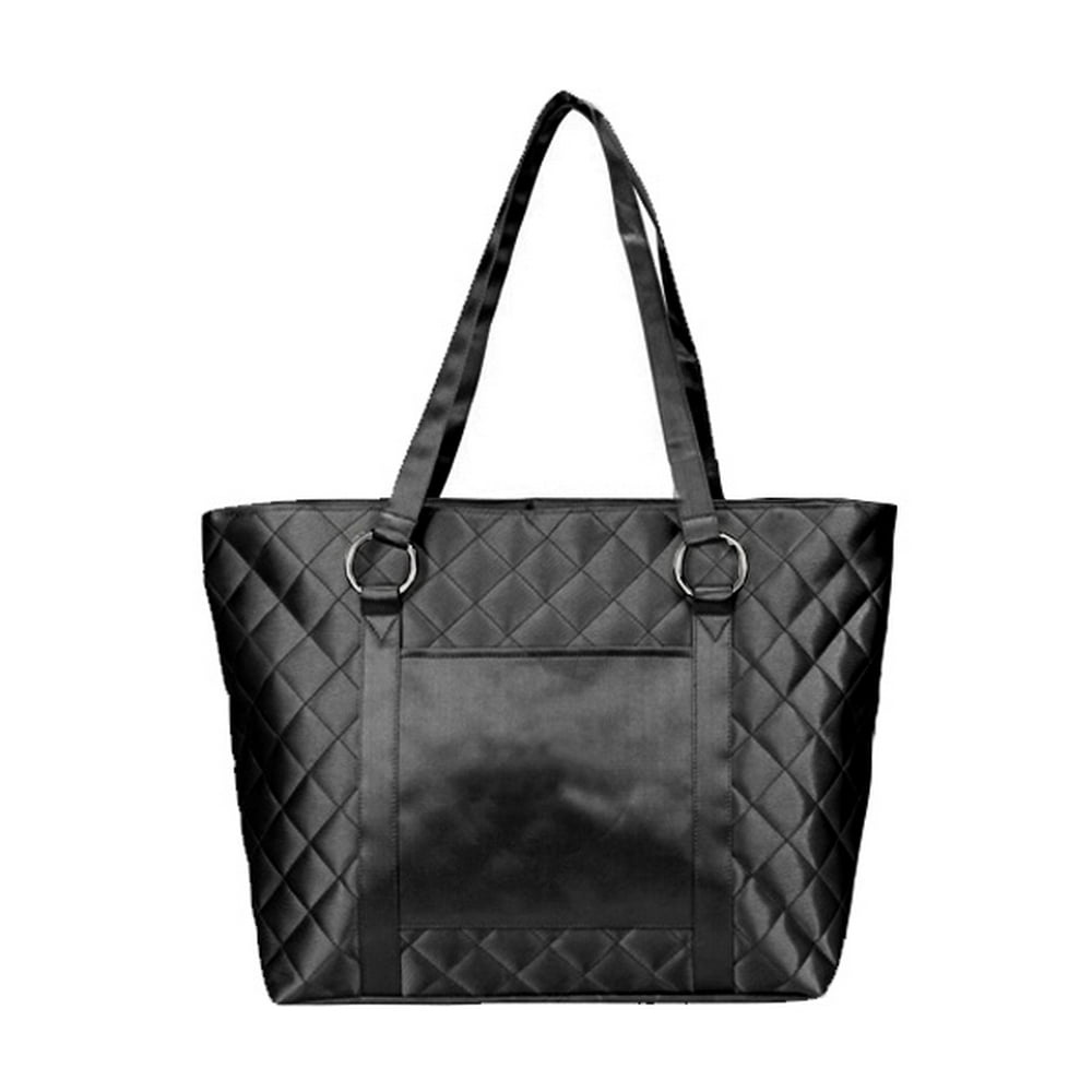 Travelwell QUILTED BLACK LADIES TOTE BAG