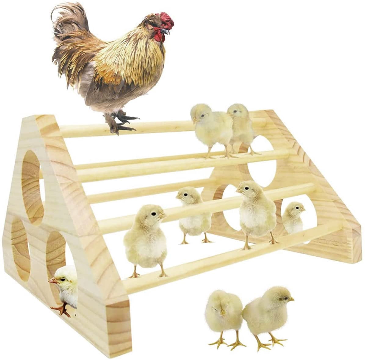 Perchoir à Poules En Bois Renforcé - 35x26 Cm, Portable, Gain De Place, Pour Poulailler Extérieur, Jardin - 11